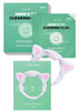 I Dew Care Clay Sheet Mask - Here'S To Clearing Clay, 4 Ea + Face Wash Headband - White Cat, 1 Count Bundle