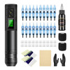 Wireless Tattoo Gun Kit, Tattoo Pen Machine With 2000 Mah Battery And 20 Tattoo Cartridge Needles For Tattoo Artists And Beginners