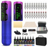 Ez Wireless Tattoo Gun Kit Complete 4.0Mm Stroke Cordless Motor P2S Rotary Tattoo Machine Pen Kit & 100Pcs Revolution Tattoo Cartridge Needles Assorted 3Rl 5Rl 7Rl 5Rs 7Rs 7M1 9M1 11M1 9Cm