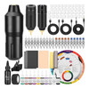 Wireless Cartridge Tattoo Machine Kit Tattoo Pen Set Complete Tattoo Pen Kit 20Pcs Cartridges Needles And 10 Color Inks Tattoo Power Supply