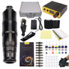 Complete Tattoo Machin Kit Rotary Tattoo Machine Power Supply 7 Color Tattoo Inks 10Pcs Cartridge Needles With Aluminum Case