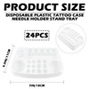 24Pcs Tattoo Ink Cup Tray-Disposable Plastic Pigment Trays Stand For Eyebrow Tattoo Ink Tattoo Ink Cups Holder Supplies Kits