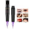 Professional 3Mm Stroke Tattoo Gun With Led Display Screen Wireless Black Permanent Make Up Tattoo Machine With Battery And Rca Connection (Black Machine)