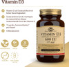 Solgar Vitamin D3 (Cholecalciferol) 600 IU (15 µg) Vegetable Capsules - Pack of 120