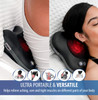 Zyllion Shiatsu Back And Neck Massager With Heat - 3D Kneading Deep Tissue Electric Massage Pillow With 2 Speeds & Rotation Control For Chair, Car, Muscle Pain Relief - Black (Zma-34)