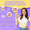Probiotics For Women & Men Digestive Health，120 Billion Cfus, Prebiotics And Probiotics For Gut Health, D3, Zinc & Immune Support Herbs, Detox Cleanse, 45 Day - 3 Month Supply