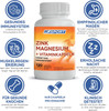 Magnesium Zinc Supplement With Vitamins B6, B9, High Absorption Zinc Magnesium Combination For Immune Support, Muscle Recovery, Ez-Mg Easy On Stomach, 120 Capsules