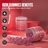 Iron Gummies Sugar Free, 120 Gummies Iron Supplement For Women Multivitamin With Iron, Vitamins & Zinc For Women, Men & Kids- Grape Flavor, Vegan Supplement, Folate For Energy- No After Taste