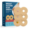 6 Pack Silicone Scar Removal Sheets For Breast - Breast Silicone Scar Sheets Tape - Breast Reduction After Surgery For Scars, Breast Augmentation Post Surgery Supplies For Scar Treatment (Blue)