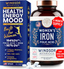 Iron Supplement For Women With Folic Acid - 35Mg Gentle Iron, 667Mcg Folate Vitamin B9 - Anemia, Period, Pregnancy Support Prenatal Iron Supplements Ferrous Sulfate Pills - 180 Vegan Iron Tablets