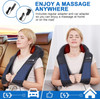 Neck And Shoulder Massager With Heat Shiatsu Back Massage Pillow With 3D Deep Tissue Kneading For Foot, Legs, Body Muscle - Use At Home, Office & Car