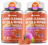 Liver Cleanse Detox & Repair Gummies With Milk Thistle 1500Mg, 18-In-1 Liver Health Supplement With Berberine, Turmeric, Artichoke, Dandelion, Chanca Piedra, Vitamins B6 B9 B12, Sugar (Pack Of 2)