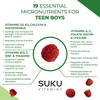 Suku Vitamins Teen Boy Multivitamin – Sugar Vegetarian Gummy Supplement For Teen Boys 19 Essential Nutrients Strengthens Bones Muscles Enhances Energy Health – Blueberry Grape Flavor (60 Count)