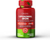 Orzax Iron Supplement 25 Mg -Liposomal Technology- High Bioavailability 90 Vegetable Capsules, Helps Blood Cell Production, Non-Constipating, Non-Gmo & Gluten Free, For Women, Men, Adults