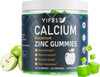 Calcium Magnesium Zinc Gummies 600Mg With Vitamin D3 K2, 120 Gummies Plant Based Sugar-Calcium Gummies High Absorption Complex Calcium Supplement 70+ Trace Minerals For Bone Strength, Vegan