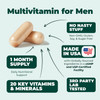 Multivitamin For Men - Daily Mens Multivitamins & Multiminerals With Vitamin A, C, D, E, B12, Zinc & More Essential Vitamins For Men - Mens Vitamins For Energy, Focus, And Mens Health. 60 Capsules