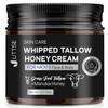 Beef Tallow And Honey Balm For Men: Grass Fed Whipped Beef Tallow With Honey - Face Body Moisturizer 2Oz - Organic Unscented Fast Absorption Tallow Cream Infused With Manuka Honey Beeswax Olive Oil