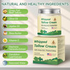 Beef Tallow For Skin, Organic Grass Fed Whipped Beef Tallow Moisturizer Deeply Nourishing For Face & Body, Natural Unscented Tallow Face Moisturizer Smooth Soft For Dry Skin, 4Oz