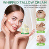 Beef Tallow For Skin, Organic Grass Fed Whipped Beef Tallow Moisturizer Deeply Nourishing For Face & Body, Natural Unscented Tallow Face Moisturizer Smooth Soft For Dry Skin, 4Oz