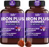 Iron Gummies Supplements For Adults (Women, Men) And Kids – Grape Flavor- Supports Anemia, Energy And Focus Levels – 200 Count