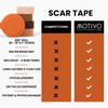 Motivo Scar Tape - 200”X1” Roll (20 Strips)  Water And Sweat Resistant Scar Tape, Latex-Free, Sticks For 3-5 Days  Scar Tape For Surgical Scars, C Section, Burns, Gender Affirming Surgery - Espresso