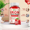 Iron Supplement For Women, Vegan Iron Gummies Gummy 65Mg And 250Mg Vitamin C With Vitamin A, B-Complex, Zinc & Folate For Iron Deficiency, Anemia, Energy Boost, Promote Sleep, Non-Gmo