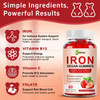 Iron Supplement Gummies For Women, Men & Kids, 65Mg Iron & 250Mg Vitamin C Per Serving - Blood Builder & Immune Support Iron Vitamin Iron Gummy Vitamin With Folate, 2 Pack