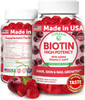 Lunakai Usa Made Biotin Gummies 5000Mcg With Vitamin C & E - Delicious Hair Skin Nails Vitamins For Women, Non-Gmo, Hair Growth Supplement, 60 Ct