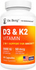 Dr. Berg D3 K2 Vitamin 5000 Iu W/Mct Powder  Includes 50 Mcg Mk7 Vitamin K2 Purified Bile Salts Zinc and  Magnesium For Ultimate Absorption  K2 D3 Vitamin Supplement  60 Capsules