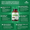 Zazzee Organic Milk Thistle 50:1 Extract, 20,000 Mg Strength, 200 Vegan Capsules, 80% Silymarin Flavonoids, Over 6 Month Supply, Standardized And Concentrated 50X Extract, All-Natural And Non-Gmo