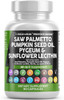 Clean Nutraceuticals Saw Palmetto Pumpkin Seed Oil Pygeum Sunflower Lecithin Stinging Nettle Cranberry - Prostate Supplements For Men With Lycopene - 90 Caps