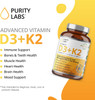 Purity Labs Vitamin D3 K2 10000 Iu, (250Mcg) D3 + 200Mcg K2 Mk7 - Immune Support Supplement Enhanced With Bioperine - Supplements For Daily Defense, Bone, Muscle & Skin Health - 120 Capsules
