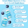 2 Pack Biotin Gummies 15000 Mcg With Collagen & Keratin For Hair Skin Nails & Joints- Women Men, Kids - 120 Blueberry Flavored Gummies