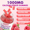 Calcium Citrate Gummies 1000Mg W/Vitamin D3, High Absorption Calcium Supplement For Women & Men, Plus Magnesium, Potassium, Zinc For Muscle & Immune, Sugar-Free, Raspberry Flavor, 60 Count