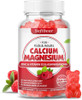Softbear Calcium Magnesium Zinc Gummies For Women, Calcium Magnesium Supplement High Absorption Calcium 600 Mg With Vitamin D3 For Bone Strength Vegan Raspberry Flavor 60 Gummies