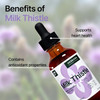 Milk Thistle 2 Fl Oz Liquid Extract - Natural Liver Support Drops - Cleanse And Detox Herbal Supplement - Silybum Marianum Tincture For Man & Woman - Family Size - High Potency - 45-Day Supply