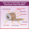 Medical Grade Silicone Scar Sheets - Non-Irritating Scar Strips For Surgical Scars, C-Section, Tummy Tuck, And Keloid - Premium Soft Gel Strips For Pain-Scar Removal (1.6In X 120In)