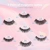 Magnetic Eyelashes With Eyeliner,3D Magnetic Lashes Natural Look With Eyeliner And Tweezers,Reusable Eyelash Extension Kit For Beginners,No Glue Needed（7 Pairs）