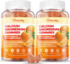Calcium Magnesium Zinc Gummies With Vitamin D3 & K2 - High Absorption Magnesium Glycinate 400Mg - Sugar Calcium Supplement - Support Nerve Muscle Mood & Immunity - For Adults Men Women Kids