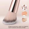 Kingmas Foundation Makeup Brush, Double-Ended Angled/Round Top Contour Brush For Beauty Blending Liquid Powder, Concealer Cream Cosmetics Blush Makeup Brush (Brown)