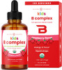 NutraChamps Vitamin B Complex for Kids B1, B2, B3, B6 B7 B9 & Methyl B12 Kids B Complex Liquid Drops Supplement Energy Focus Metabolism Natural Berry 120 Servings 4 Month Supply