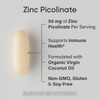 Sports Research Zinc Picolinate 50Mg With Organic Coconut Oil  Highly Absorbable Zinc Supplement For Healthy Immune Function - Non-Gmo Verified, Gluten & Soy (60 Liquid Softgels)