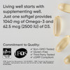 Sports Research Triple Strength 1040Mg Omega-3 From Wild Alaska Pollock With Vitamin D3 2500Iu  2-In-1 Vitamin D & Omega Dha Fish Oil Supplement Supporting Heart Health - 120 Softgels