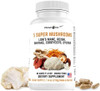 5 Mushrooms Supplement, 180 Count – Lion'S Mane, Reishi, Shiitake, Cordyceps, Oyster Immune & Brain Supplement For Memory And Focus, Dietary Supplement For Energy