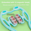 Manual Cervical Neck Massager,With 6 Wheels And 12 Magnets, It Can Be Used To Massage The Cervical Spine, Waist And Legs, Relieve Pain, Prevent Muscle Relaxation, And Promote Blood Circulation. (Blue)