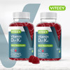 Vitamin D3 K2 Gummies - 1000 Iu Vitamin D3 And K2 100Mcg - Bone & Heart Health For Adults And Teens - Vegetarian, Gelatin Free, Gmo - Tasty Chewable D3K2 Vitamins Strawberry Flavored Gummy