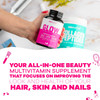Glow Vitamins - Hair Skin And Nails Multivitamin Supplement - 10,000Mcg Biotin Pills With Hyaluronic Acid, Folate, Iron, Magnesium, And Zinc - Boosts Collagen Production, Hair Growth, 90 Capsules