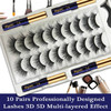 Magnetic Eyelashes With Eyeliner Kit,Cat-Eye Magnetic Lashes,False Eyelashes With Applicator,Reusable Magnet Lash Set,Natural Look,Easy,Cruelty-Free.