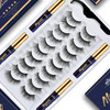 Menaka Magnetic Eyelashes Natural Look, 10 Pairs 3D Magnetic Lashes Kit With Applicator, 4 Tubes Of Magnetic Liner, Updated Strongest Waterproof.Reusable Magnet Fake Eyelash.