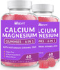 Sugar Calcium Gummies 600Mg W/Vitamin D3 K2, Potassium, Calcium Magnesium Zinc Gummies For Bone, Muscle & Immune, Algae Calcium Magnesium 2:1 Ratio Calcium Supplement For Women & Men - Vegan